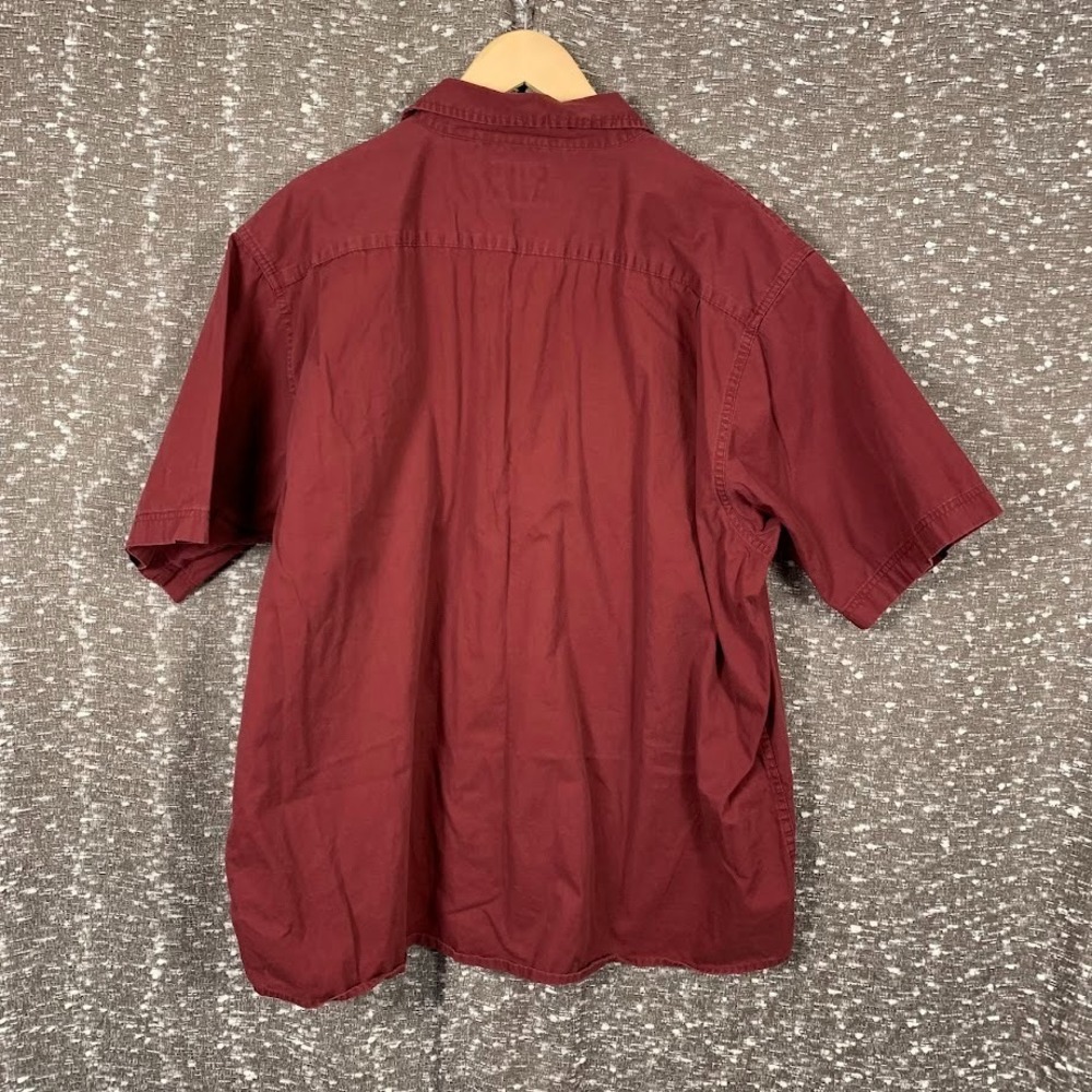 Wrangler Short Sleeve Red Button Up Short Sleeve Shirt 100% Cotton Men's 2XL - Picture 5 of 7
